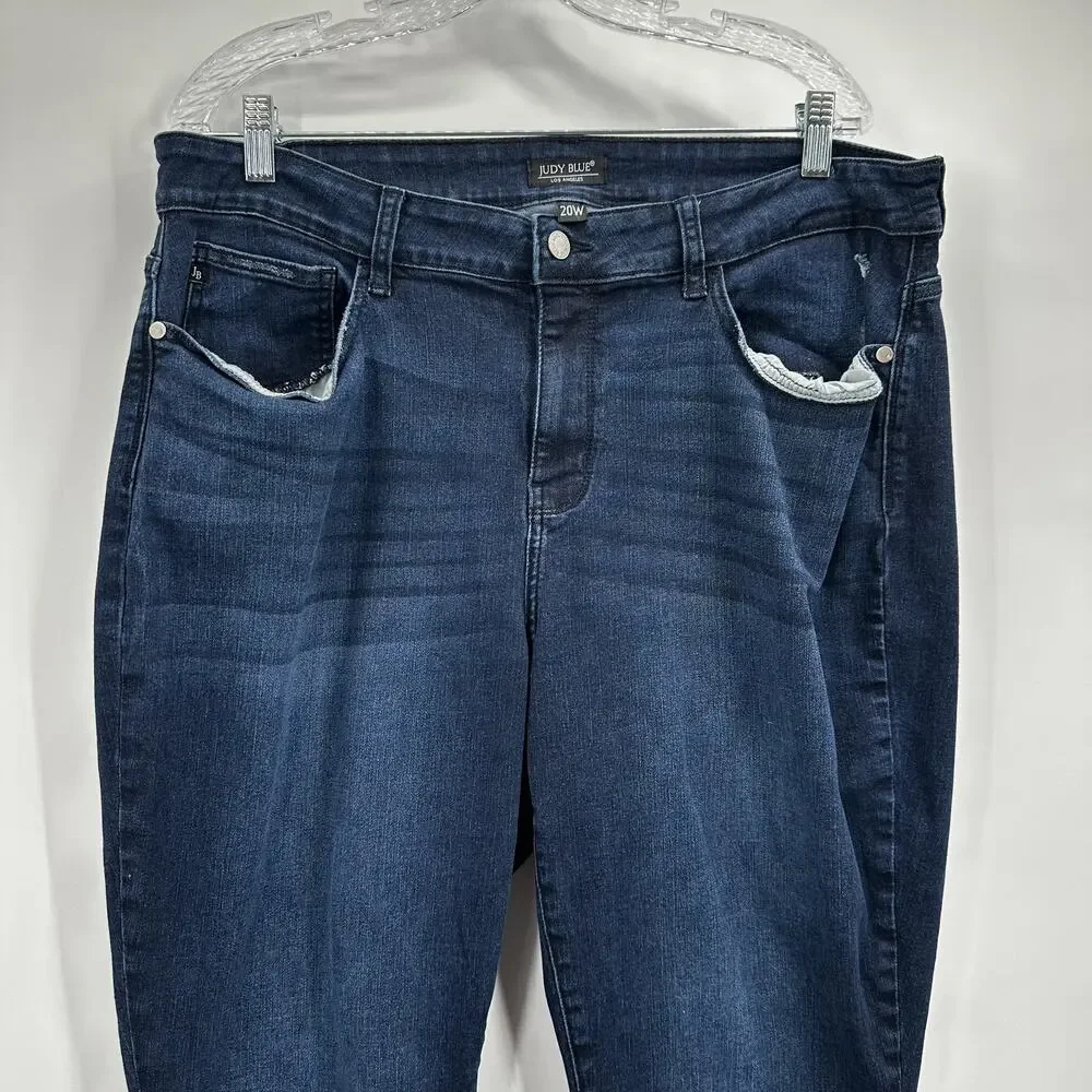 Judy Blue‎ Jeans Womens 20W High Rise Stretch Ankle Slim Fit Denim Pants
